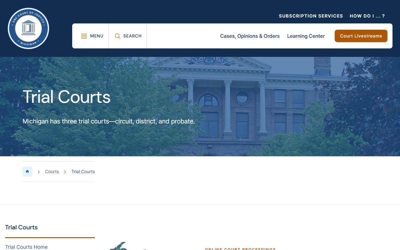 Michigan trial court overview for Ogemaw County court records