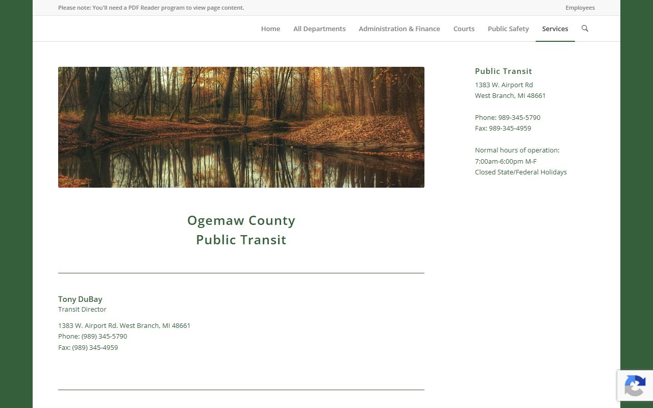 Ogemaw County court records access and transit information in West Branch