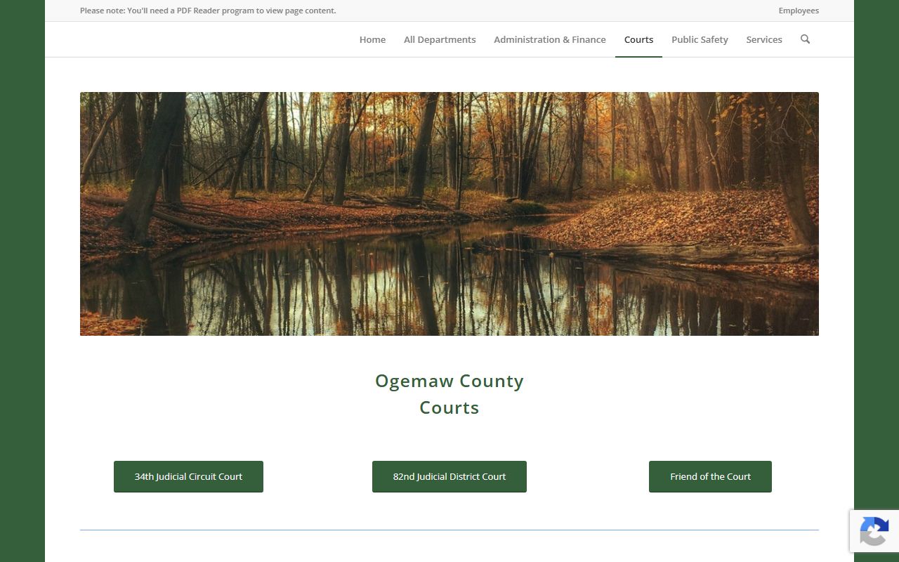 Ogemaw County Court system and judicial records offices in West Branch